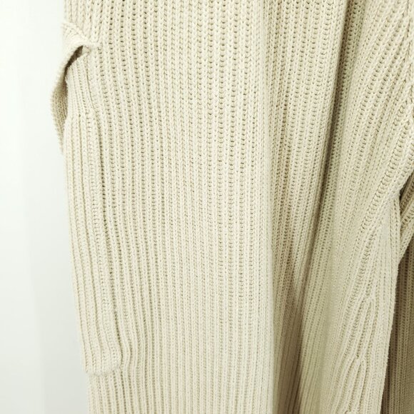 House Of CB Mckenzie Ribbed Wide Leg Utility Trousers M Oatmeal/Khaki/Natural - Picture 14 of 16